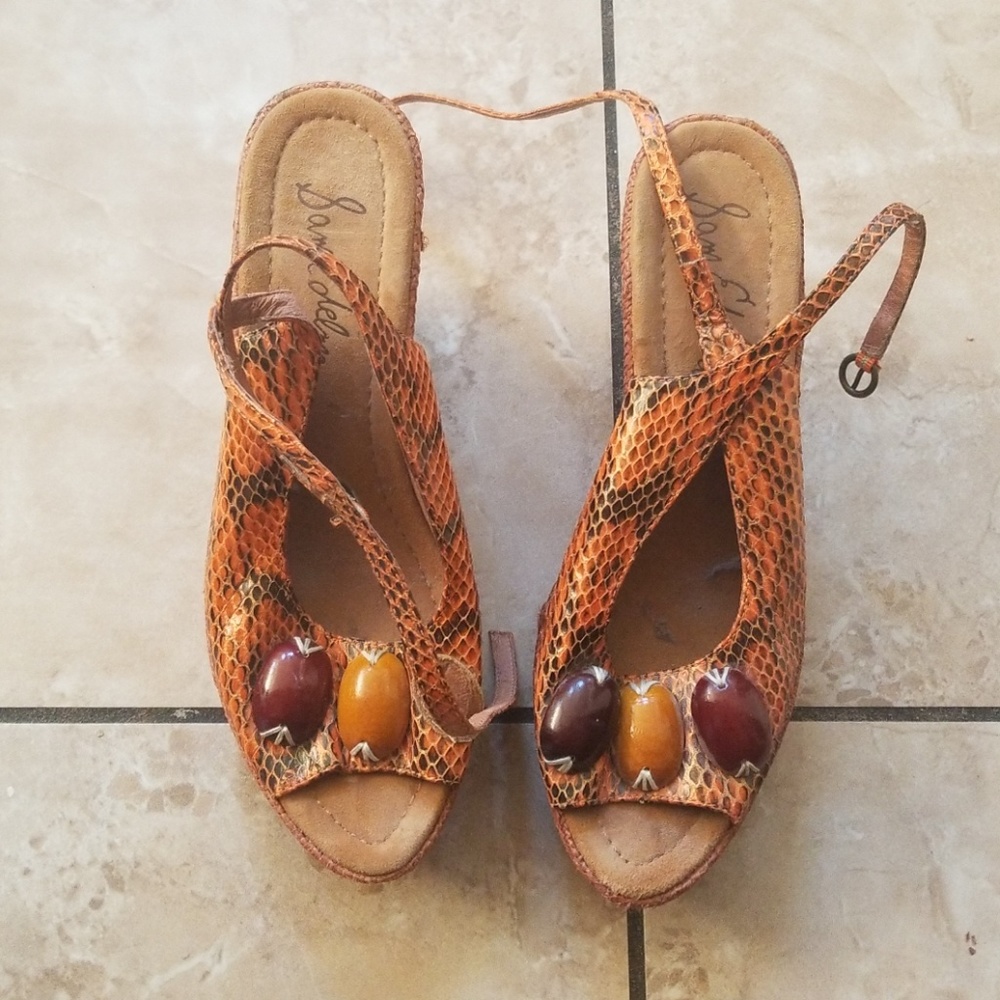 Sam Edelman python wedge sandal 9